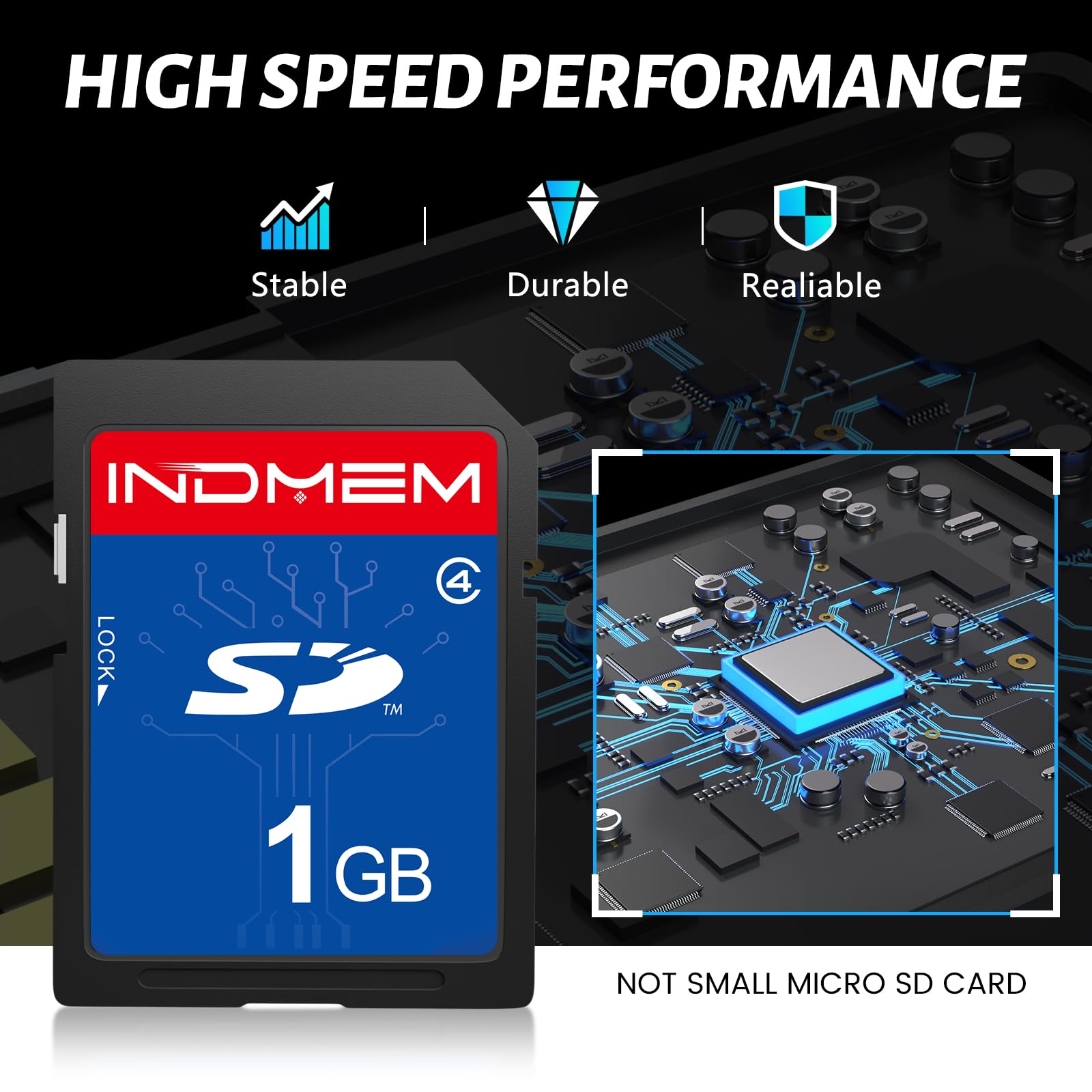 INDMEM Scheda SD da 1 GB, 6 confezioni Classe 4 1GB Scheda di Memoria Flash MLC Standard Secure Digital Card Camera Card