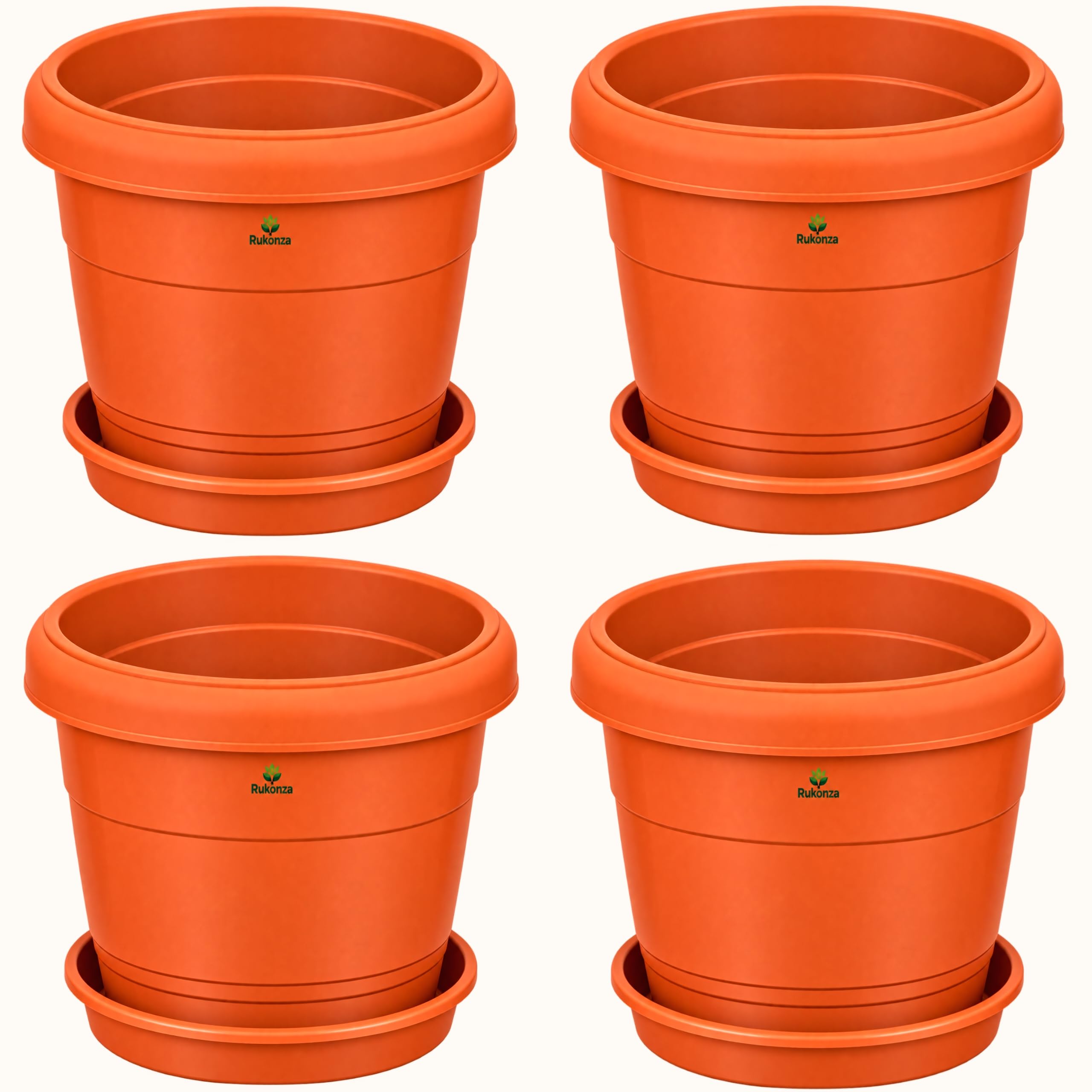 Rukonza Fiber Tower Planters - 4 Pack, White Marble -16 Rukonza Fiber Tower Planters - 4 Pack, White Marble -16