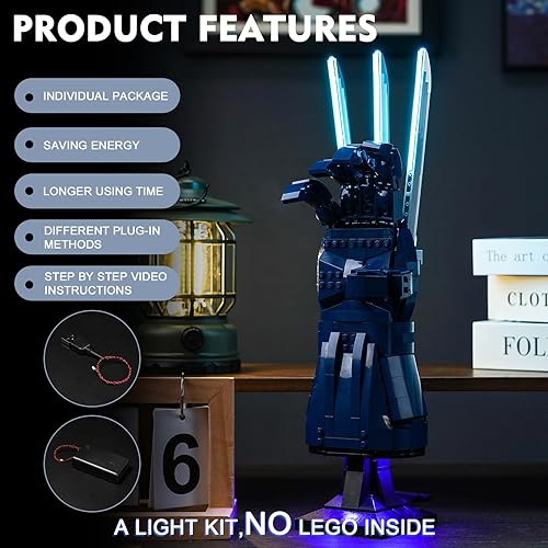 Miniatura 3 de BrickBling Kit de luces LED para Lego Wolverine Adamantium Claws 76250, versión de control de luz, iluminación compatible con Lego Wolverine Claws