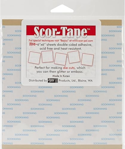 Scor-Pal SPC210 - Hojas de cinta de punta, 6 x 6 pulgadas, paquete de 5