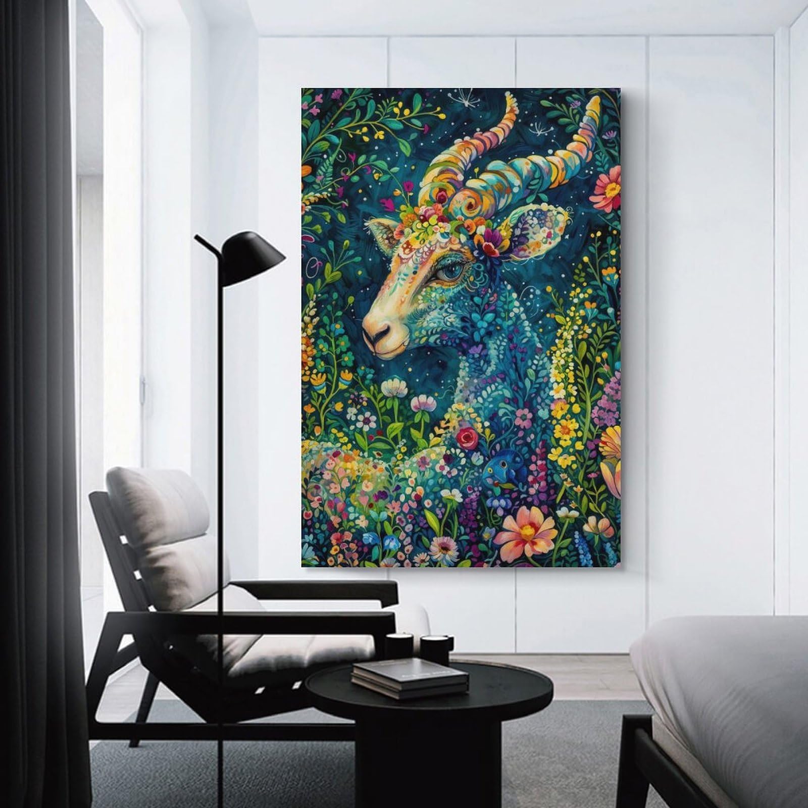Junmoney Canvas Wall Picture Deer Nature Animal, 16x24inch(40x60cm), for Home Lounge, Bedroom Or Reading Nook, A Home Accent with Warm Character