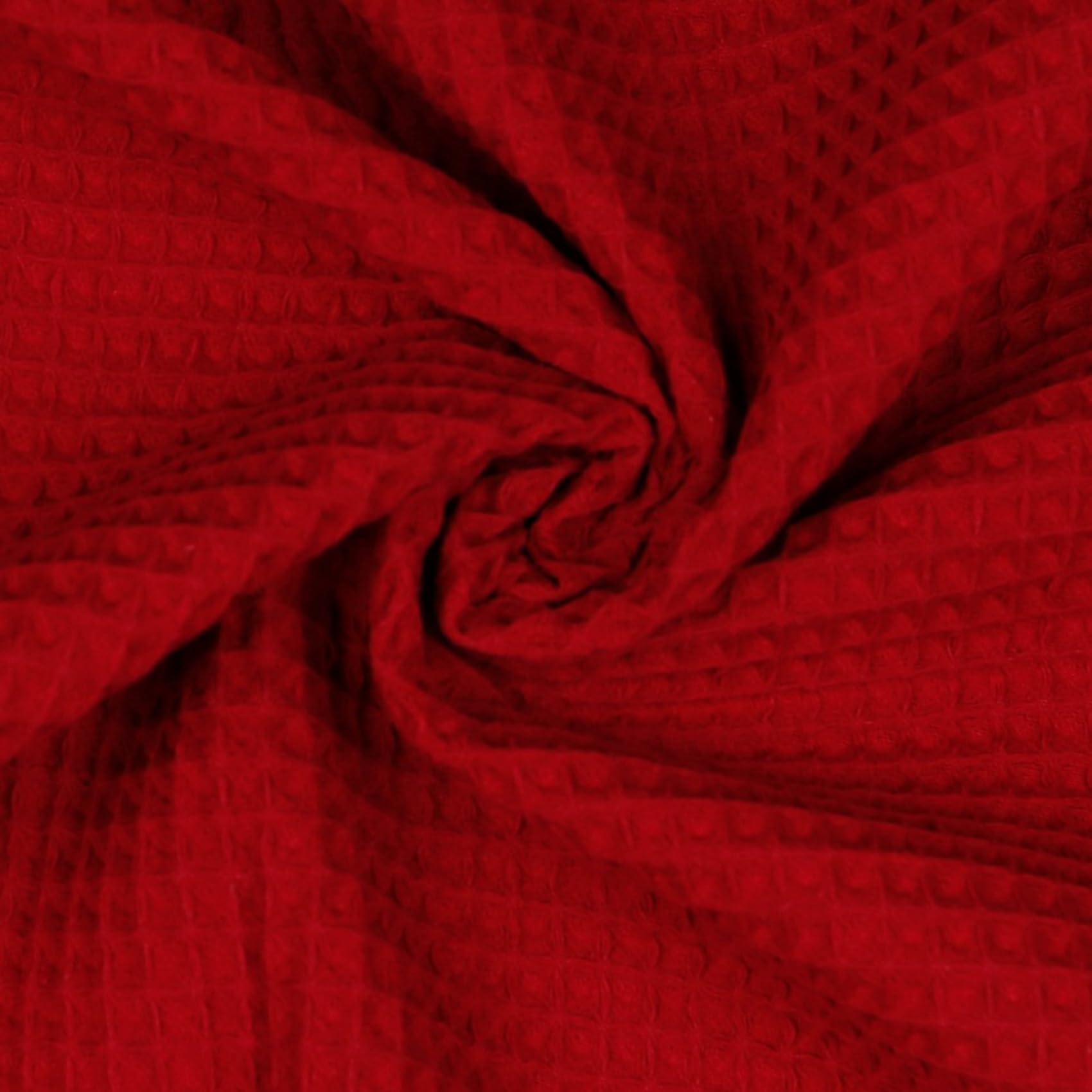 Vmg-Store 041 Red Waffle Pique, Sold By The Metre, 40 Colours, Waffle Fabric, 100% Cotton Fabric, Tex Standard 100 (, 50 X 150 Cm)