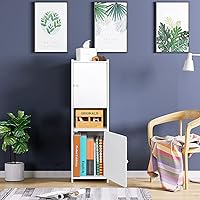 Vista 3 de Waterproof Bathroom Cabinet, Multi-Purpose Bathroom Furniture Cabinets with Double Door and 1 Tier Shelf, Free Standing Bathroom Floor Cabinet for