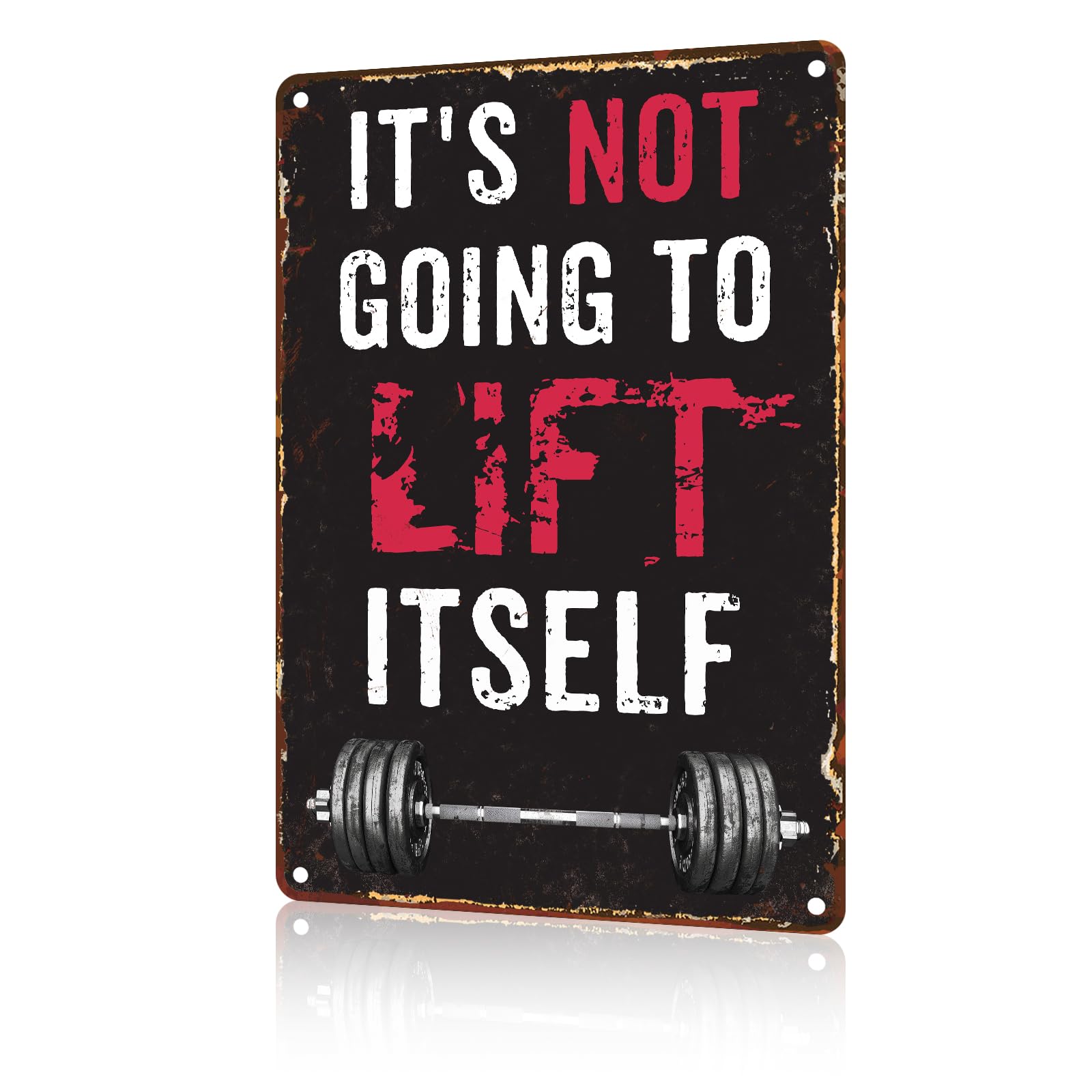 Kueprae A1753 Gym Metal Signs It's Not Going To Lift Itself Fitness Art Weight Lifting Retro Tin Signs For Gym Lounge Bar 8X12inch
