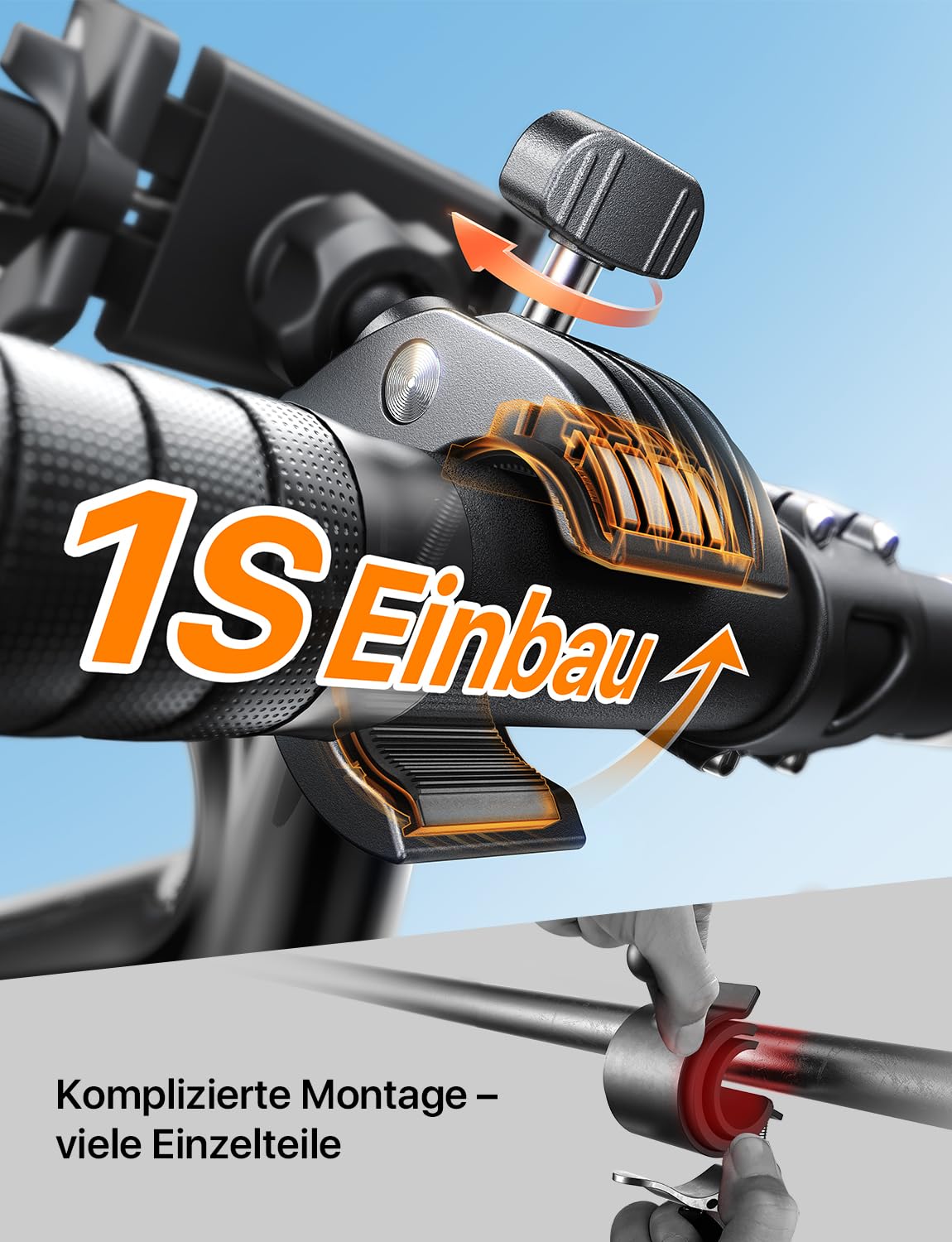 andobil Handyhalterung Fahrrad – Schockabsorbierend metallklemme Universal Handyhalterung Motorrad 360° Handyhalter Fahrrad für iPhone 16/15/14 Pro Max Samsung S25