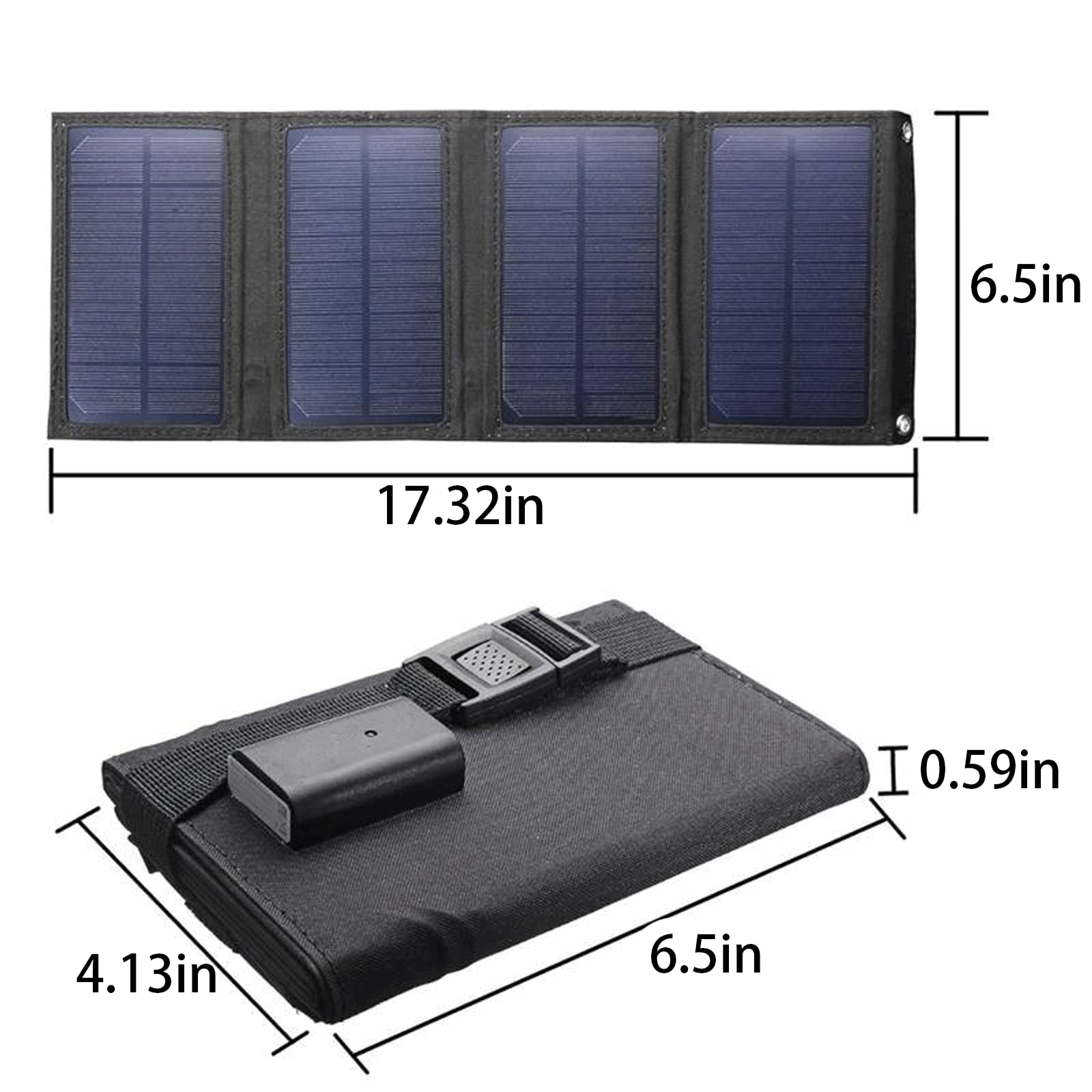 Chargeur de panneau solaire portable 20 W, panneau solaire imperméable et pliable pour camping, randonnée, sac à dos - Camouflage
