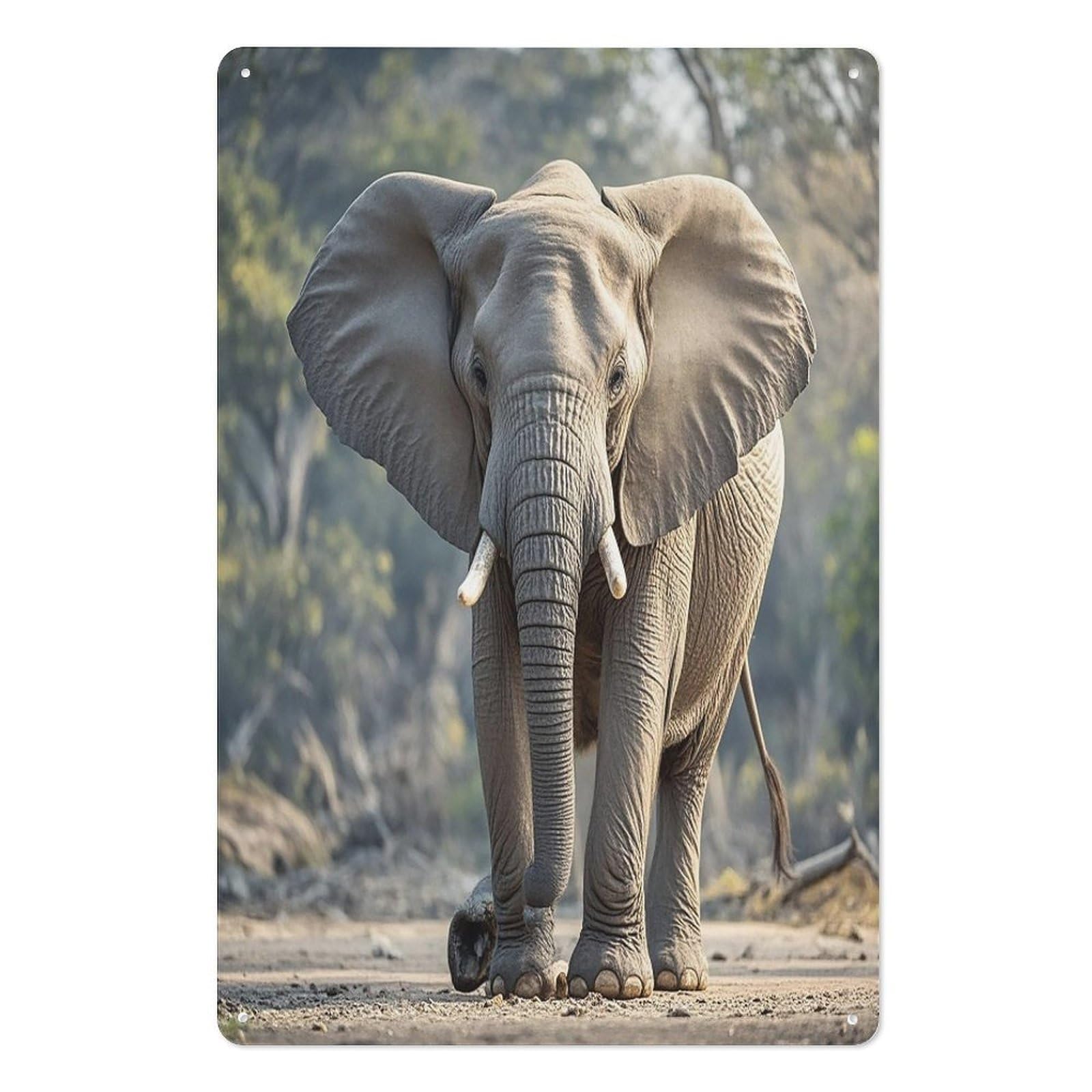 Elephant Tin Sign Novelty Vintage Wall Art for Home Farmhouse Decor Metal Signs Classical Tin Hanging Picture for Yard Hotel Living Room 11.8x7.8 Inches