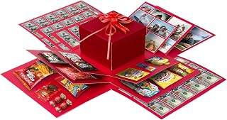 HAULKIM Gift Wrap Boxes Surprise monetary Box (Red Gift Box10''x10''x7'') for Birthdays, Graduations, Anniversaries, Christmas, Valentine's Day, All Occasion