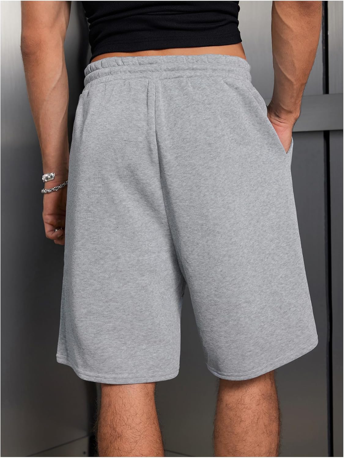 SHENHE Men's Athletic Sweat Shorts Graphic Drawstring Workout Gym Shorts with Pockets - Image 2