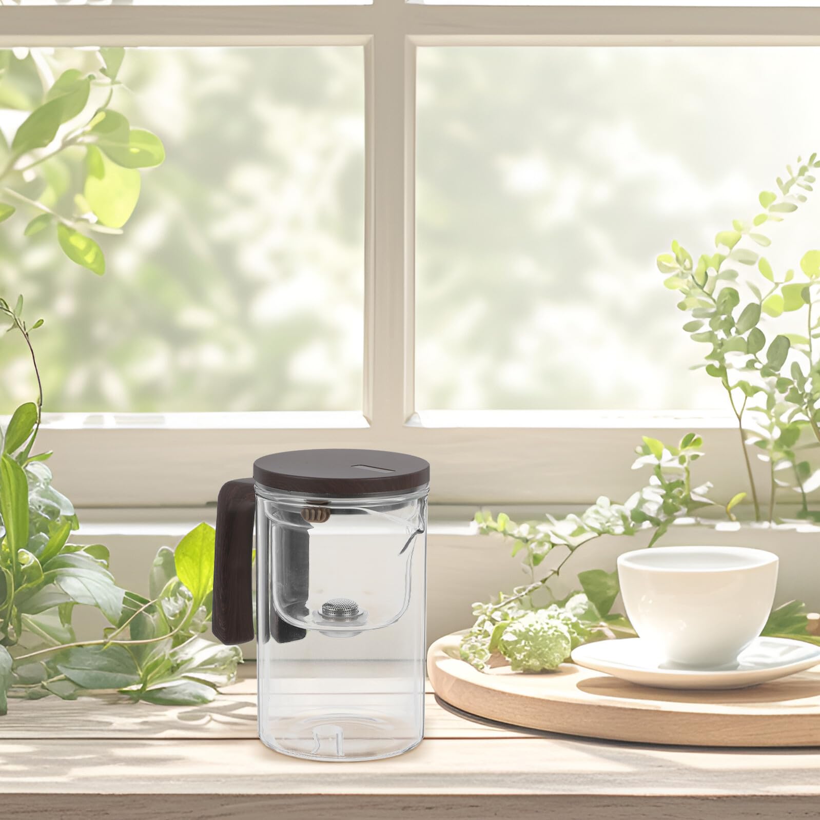 Glas teekanne mit Abnehmbarem Edelstahlsieb Heißer Tee Karaffe mit Tee Filter für Losen Tee Handgefertigter Teebereiter für Erwachsene Stilvoller Teeglas genuss Heiß und Kalt