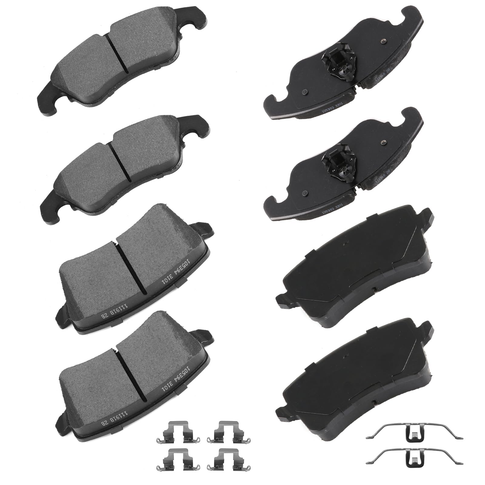 cciyu D1322 D1386 Brake Pads w/Hardware Front Rear Disc Brake Pad Set