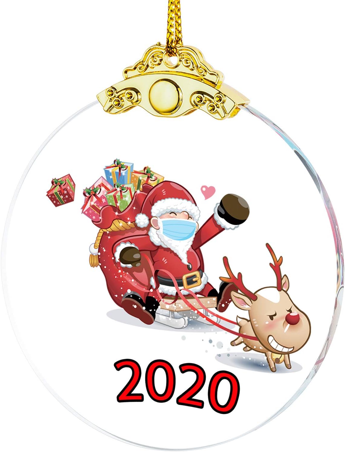 IFOLAINA Christmas Ornaments 2022 Gift Christmas Tree Pendant Present Keepsake Ceremony Gift for Family Friends Merry Christmas Novelty Souvenir (Christmas Father 2020)