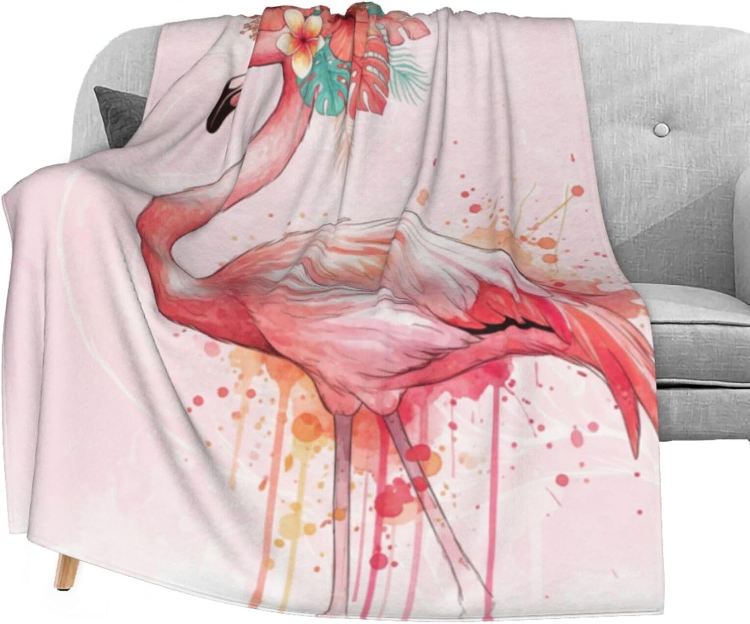 Delerain Funny Pig Flannel Fleece Throw Blanket 50"x60" Living Room/Bedroom/Sofa Couch Warm Soft Bed Blanket for Kids Adults All Season