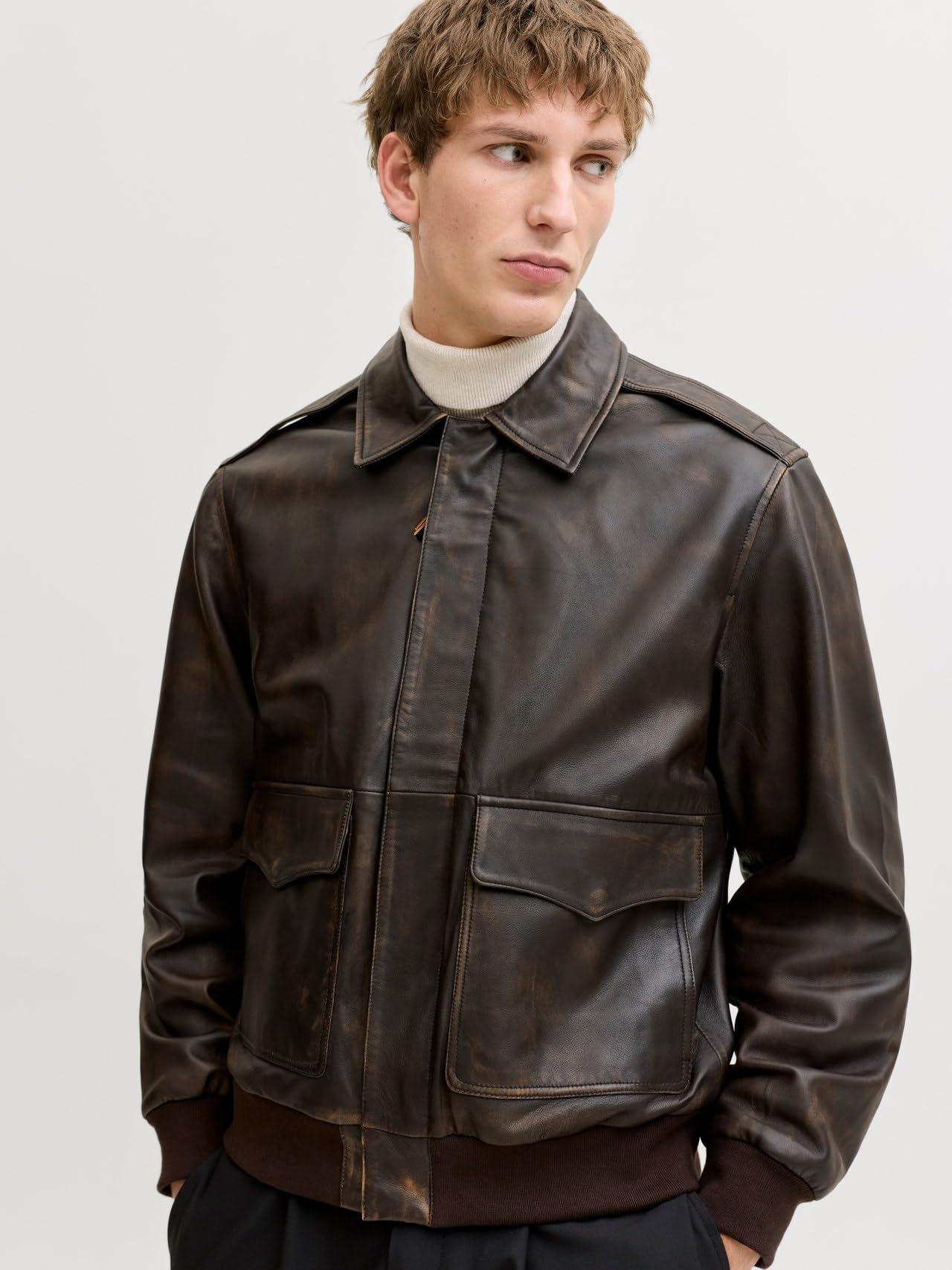 JACK & JONES Male Lederjacke Lederjacke