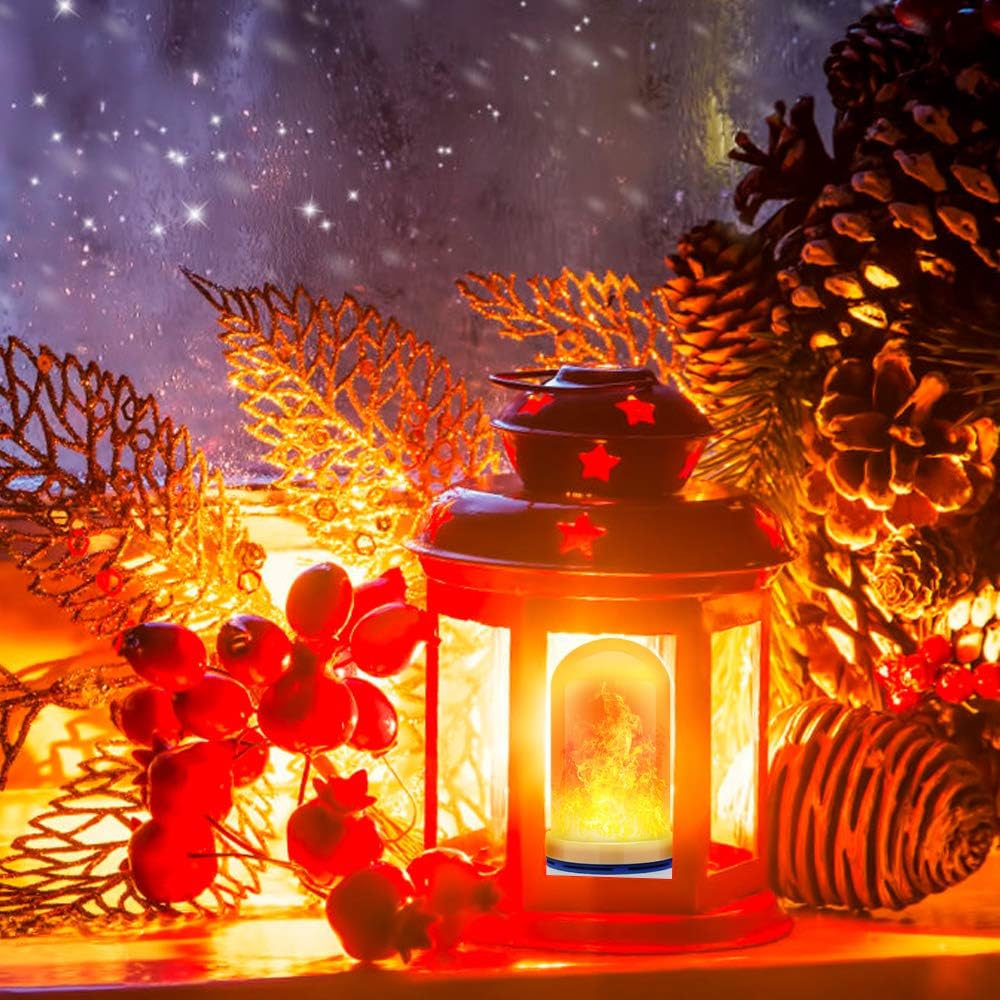 TOLOCO LED Flame Effect Light Bulb-with Gravity Induced and 4 Lighting Mode-E26 Base LED Fire Flickering Light Bulbs for Xmas Decorations/Home/Party Decor
