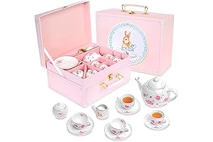 Jewelkeeper Porcelain Tea Set: Perfect Tea Party Delight for Little Princesses