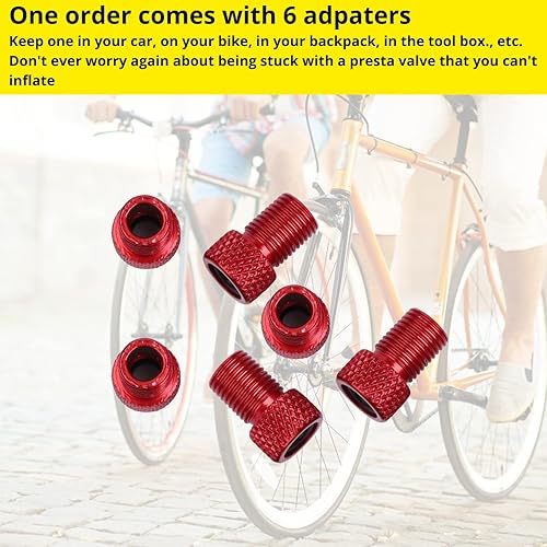 Miniatura 6 de Presta to Schrader - Adaptador de válvula para bicicleta, neumático de válvula Presta inflado con compresor de aire o bomba de bicicleta regular, 6