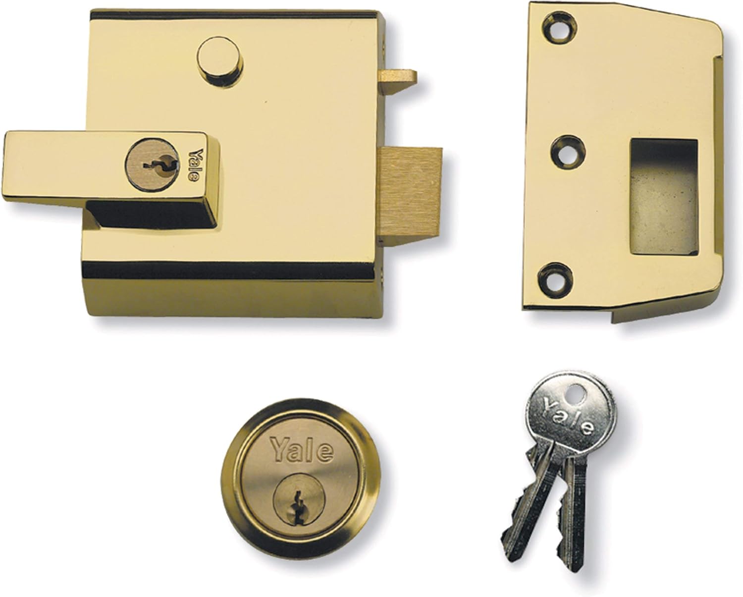 Crеаtіvе Prоduсt Yale B-2-BLX-PB-40 - Double Locking Nightlatch - 40mm - Brass Finish - High Security can be Locked from Inside with Key Buу 1 gеt 1 🔥 Yale B-2-BLX-PB-40 - Double Locking Nightlatch - 40mm - Brass Finish - High Security can be Locked from Inside with Key