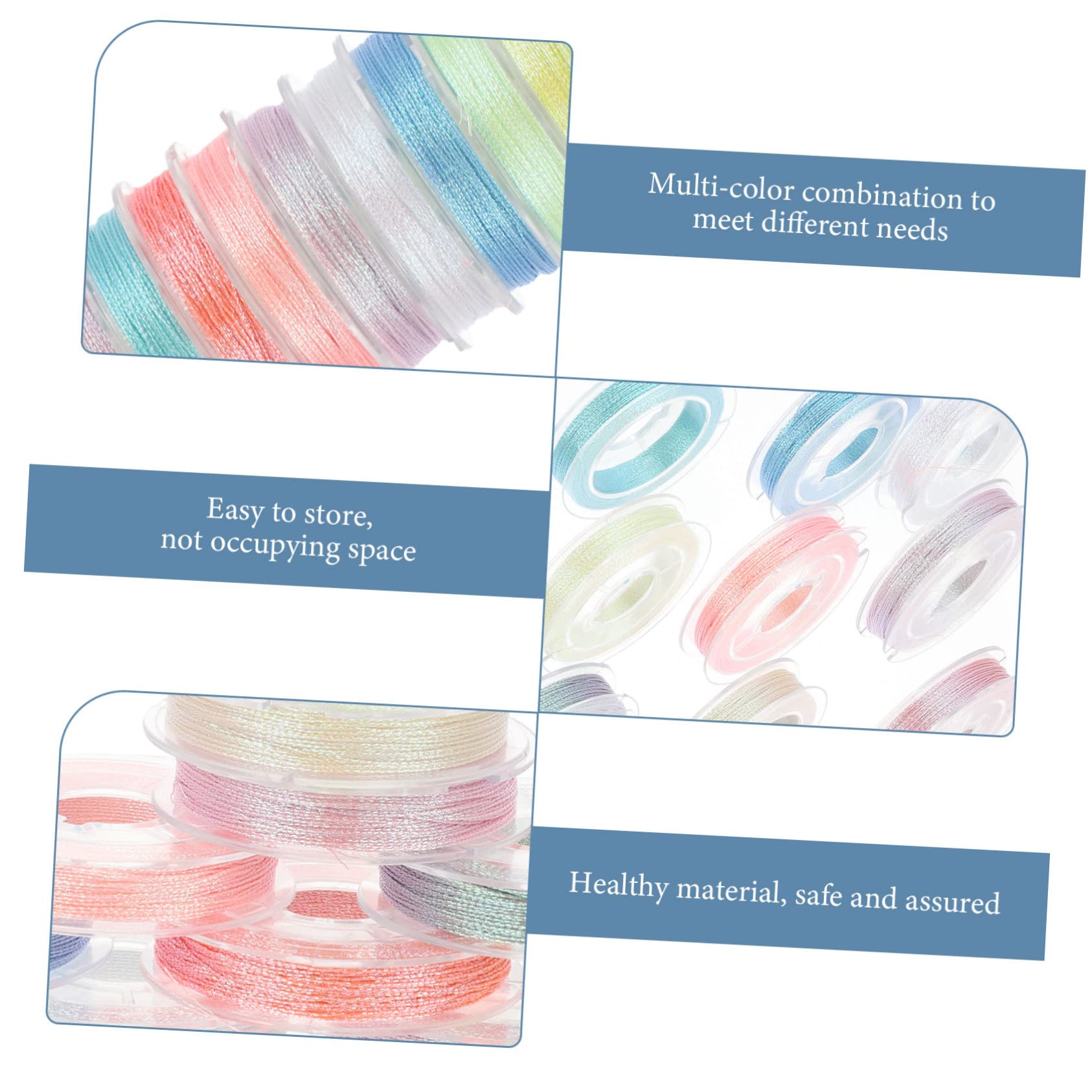 DOITOOL 3 Series Hilo De Bordar Luminiscente De Hilo De Coser Para Y Manualidades De Costura Multi Funcional Para Cross Stitching Y Decoración 12 * 3