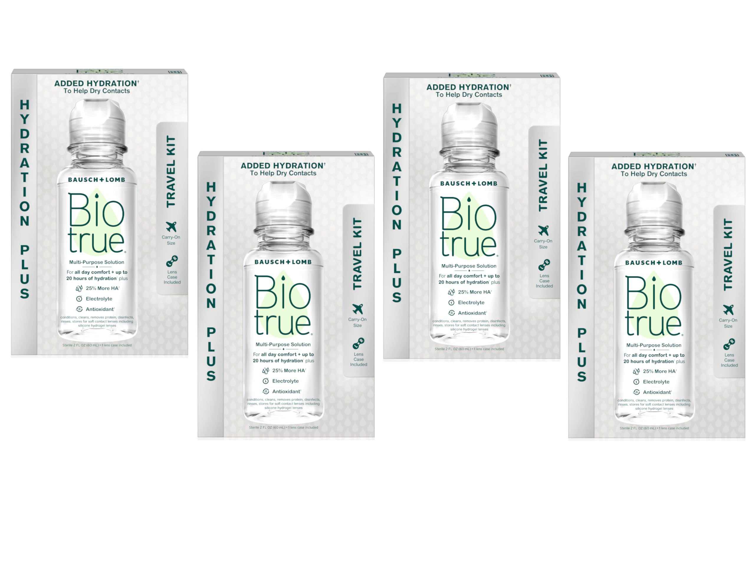 Biotrue Contact Lens Solution Multi-Purpose Solution for Soft Contact Lenses Lens Case Included 2 FL OZ Travel Size