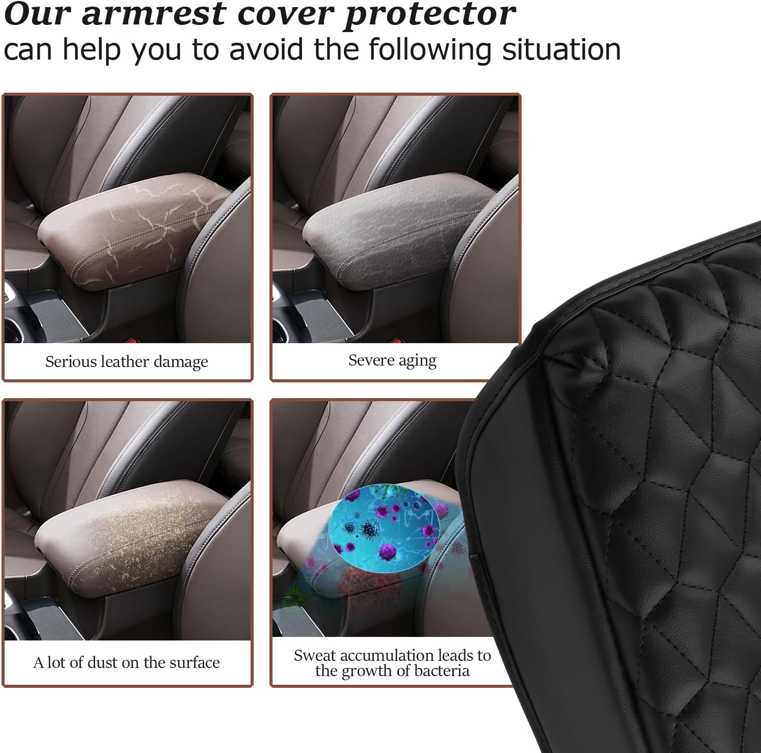 SKTU for 2019 2020 Hyundai Santa Fe Central Console Armrest Pad 2020 Santa Fe TM Seat Box Cover Hyundai Automotive Car Center Console Soft Cushion