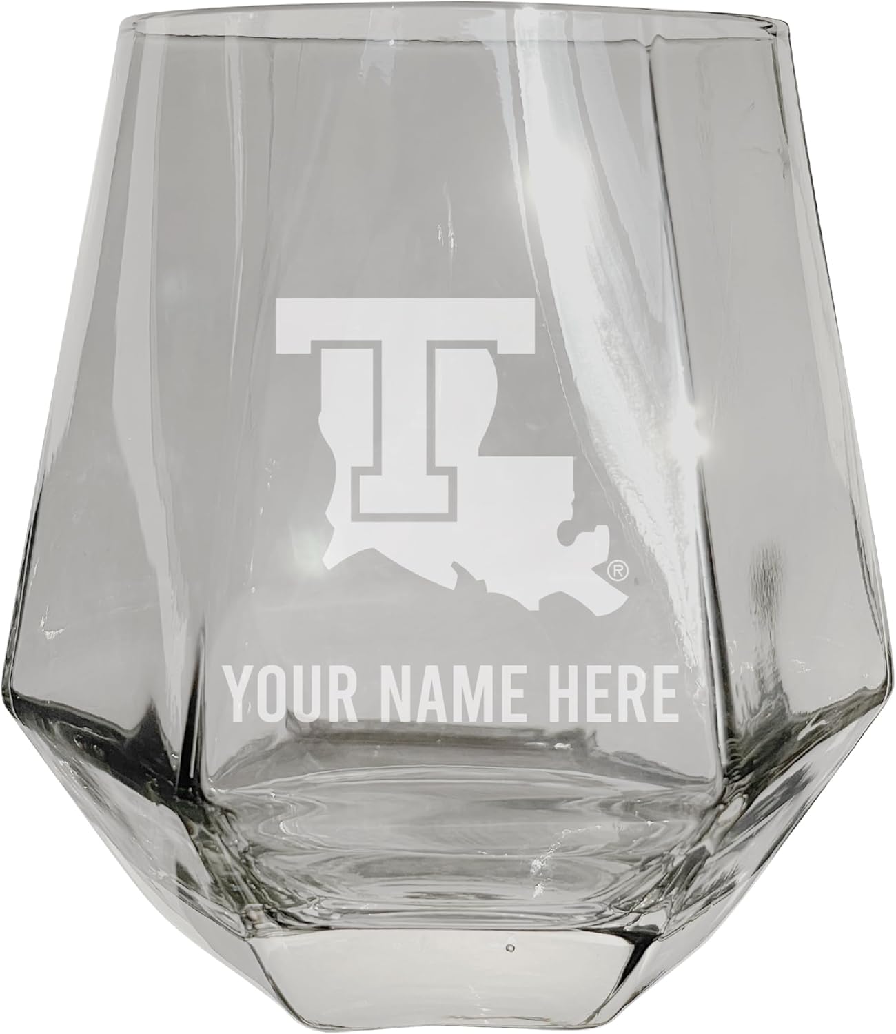 Copa de Vino Sin Pie Louisiana Tech Bulldogs Grabada 10 oz Personalizable