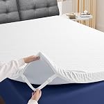 EDILLY 3 Inch Cooling Gel Memory Foam Mattress Topper Queen Size, with Removable Soft Cover, Comfort Body Support & Pressure Relief