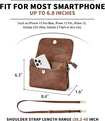 Vista 2 de CHOLISS Pequeñas bolsas cruzadas para mujer, bolso de cuero vegano para teléfono celular, mini bolso de viaje con correa ajustable, regalos