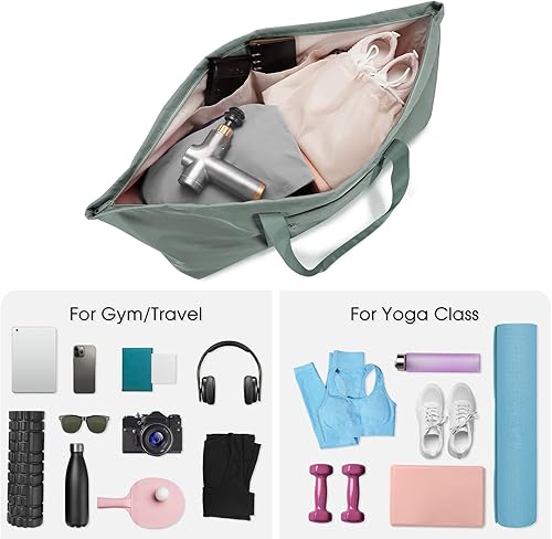 Miniatura 7 de Bolsa grande para esterilla de yoga con compartimento para zapatos y bolsillo impermeable, bolsa de gimnasio para pilates con soporte para esterilla
