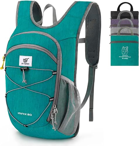 Miniatura 8 de SKYSPER Mochila de senderismo plegable de 15L/20L, mochila de viaje plegable ligera con correa para el pecho, paquete plegable pequeño para caminar