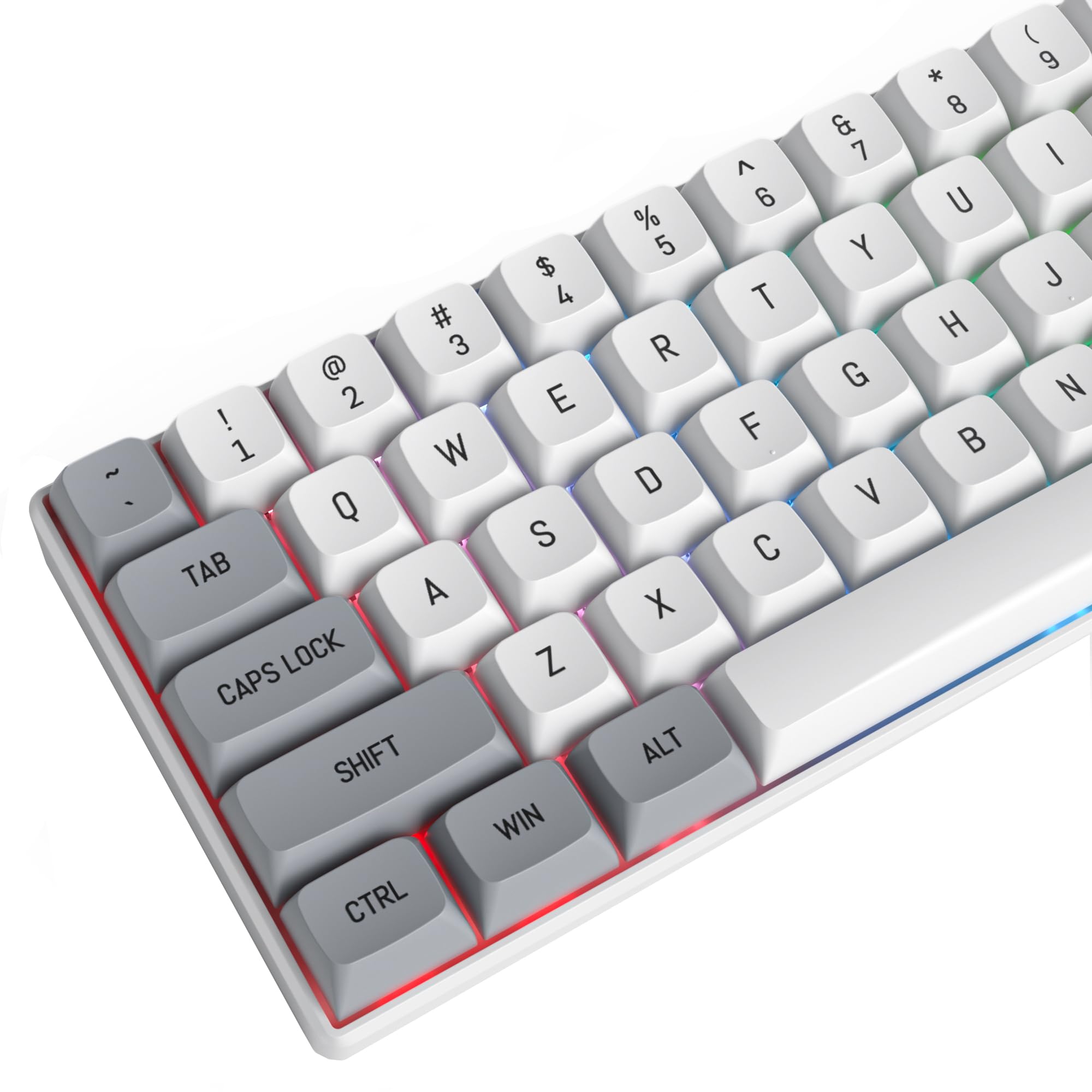 surmen CSA Profile 118 Keys Double-Shot PBT Keycap Custome Keycaps for 61/68/84/87 Mechanical Gaming Keyboard (Grey)