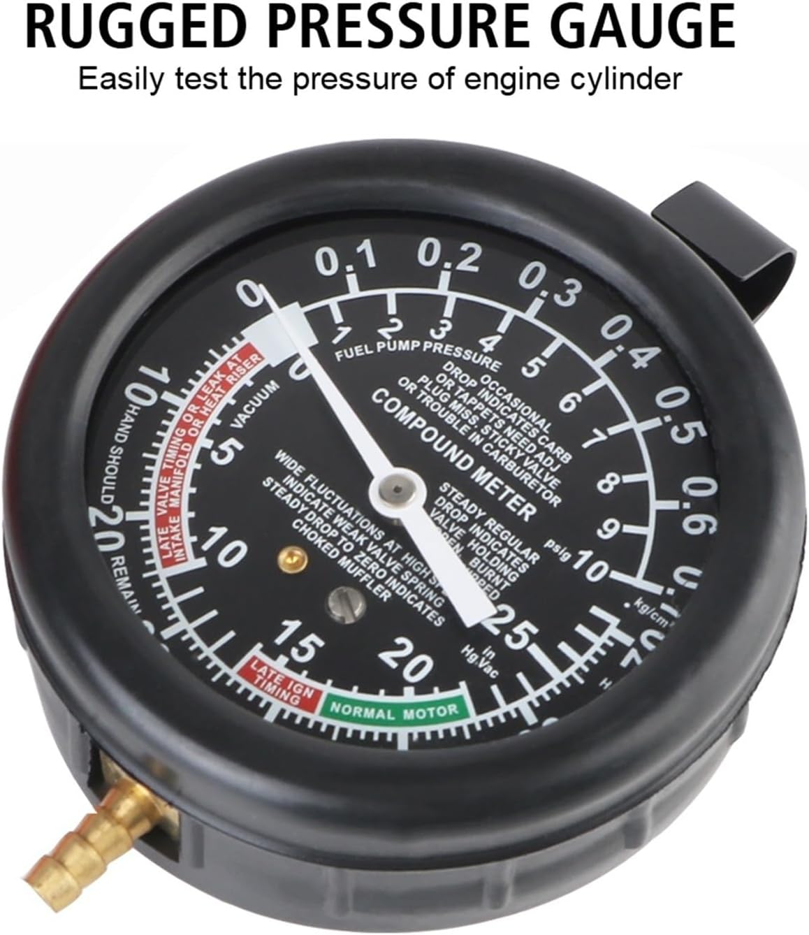 Automotive Manometer Vacuum Pressure Tester Motorcycle Car Cylinder Fuel Exhaust System Oxygen Sensor Test Gauge 4pcs Adapter