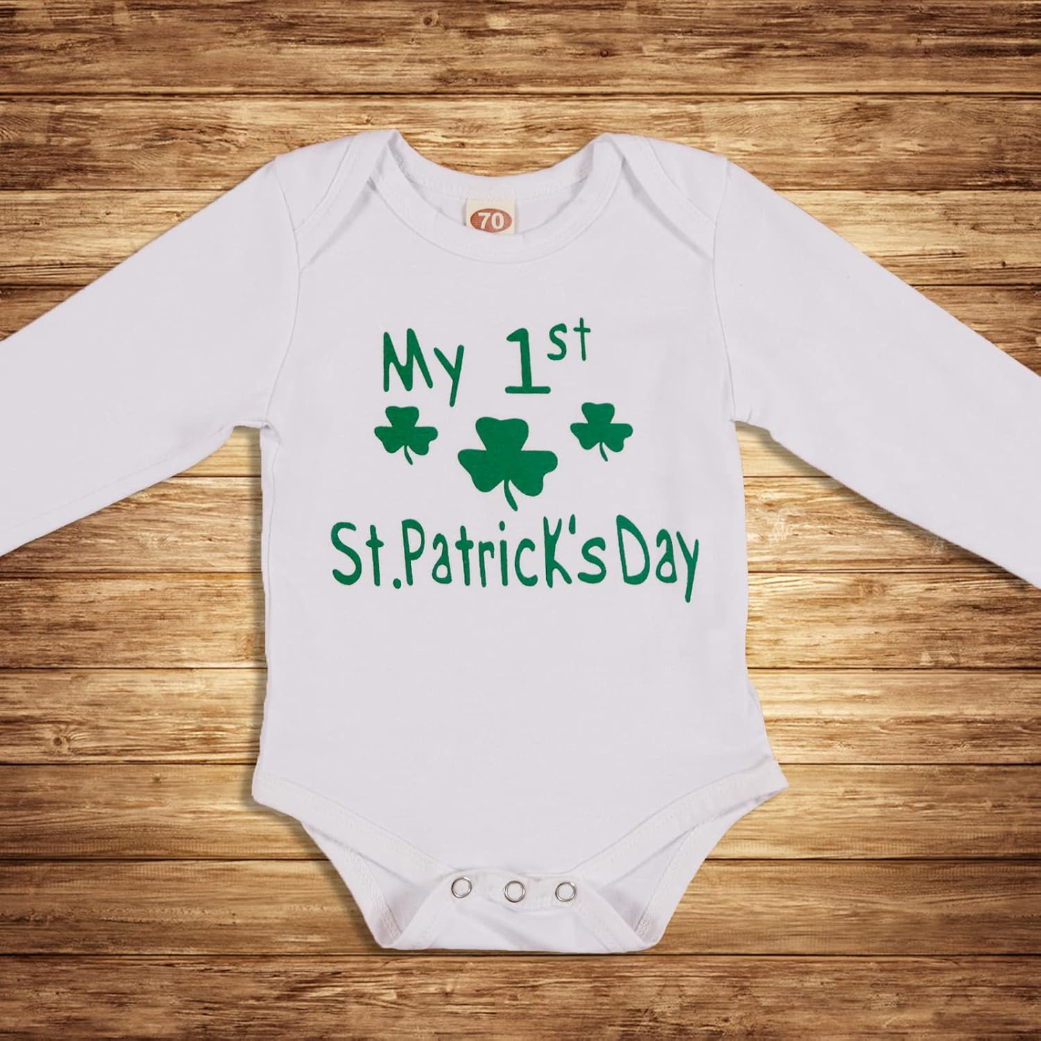 Baby Boy St. Patrick's Day Outfit，New Newborn My 1st St. Patrick's Day Long Sleeved Letter Top+pants+Hat 3Pcs Set - Image 8