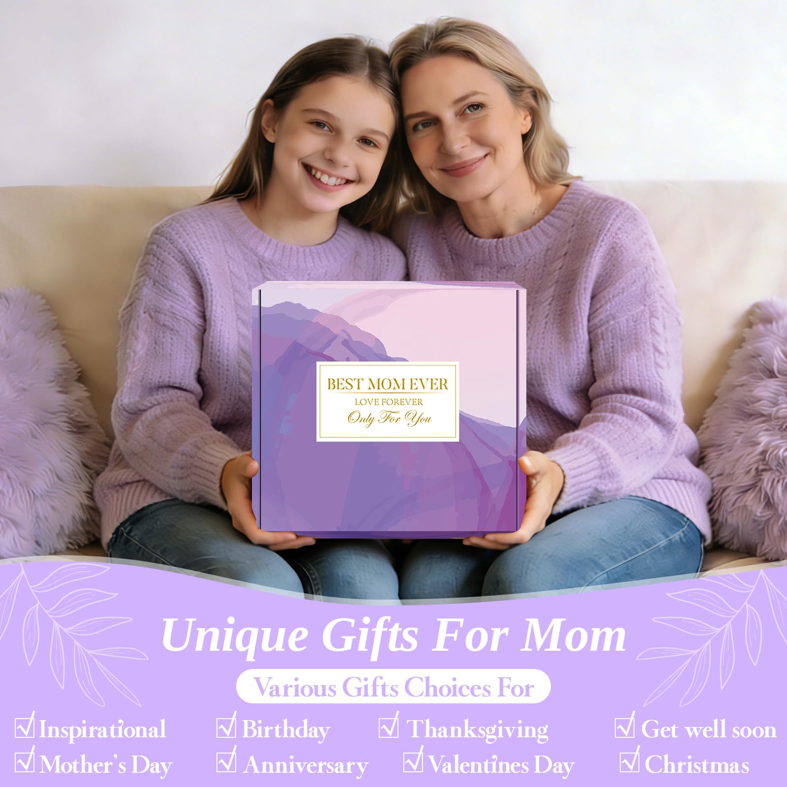 Regalos para el día de la madre, juegos de canasta de spa relajante para mamá de parte de hija hijo, manta Best Mom Ever para el día de la madre, manta suave y cálida con letras, regalos únicos para