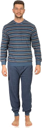 281 101 13 648 Badstof pyjama voor heren, lange mouwen, pyjama met 281 101 13 648 Badstof pyjama voor heren, lange mouwen, pyjama met