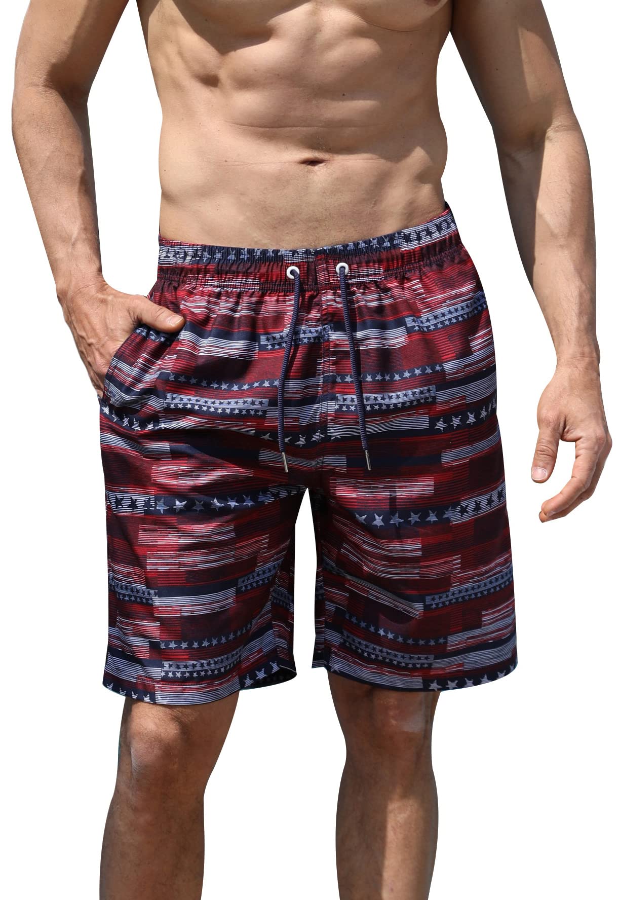 SEAURMens Swim Trunks Swimwear Athletic Swimsuit Funny Print Bathing Suit Summer Board Shorts Sports Beach Pants