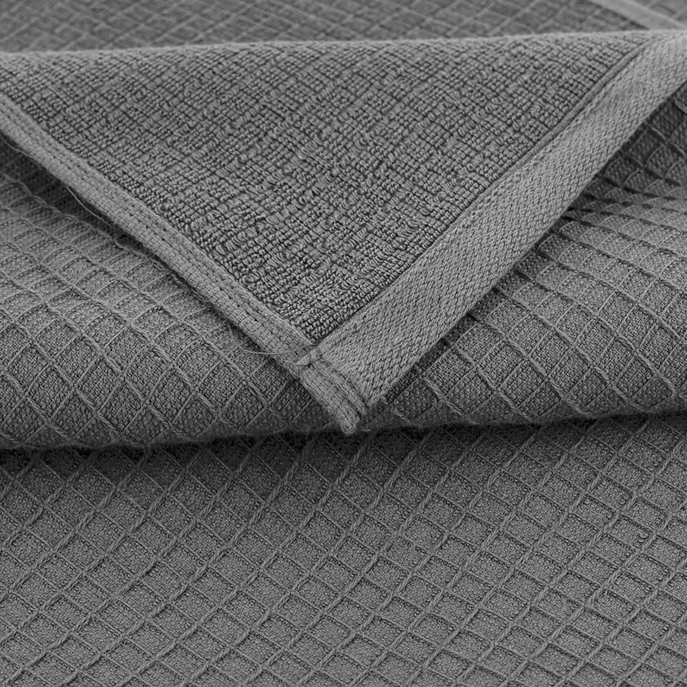 CASA COPENHAGEN Waffle 96Pcs 100% Egyptian Cotton Large Designer Towels Gift Set-Grey-Violet, 32Bath 32Hand 32Washcloths, Bath Towels for Bathroom (Gift Set for Women & Men) image 2