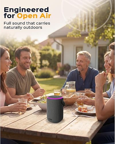 Miniatura 2 de TREBLAB HD-Energy-Pro - Altavoces inalámbricos para exteriores con Bluetooth – Audio inmersivo de 40W, IPX6 impermeable, batería de 18H, luz RGB,