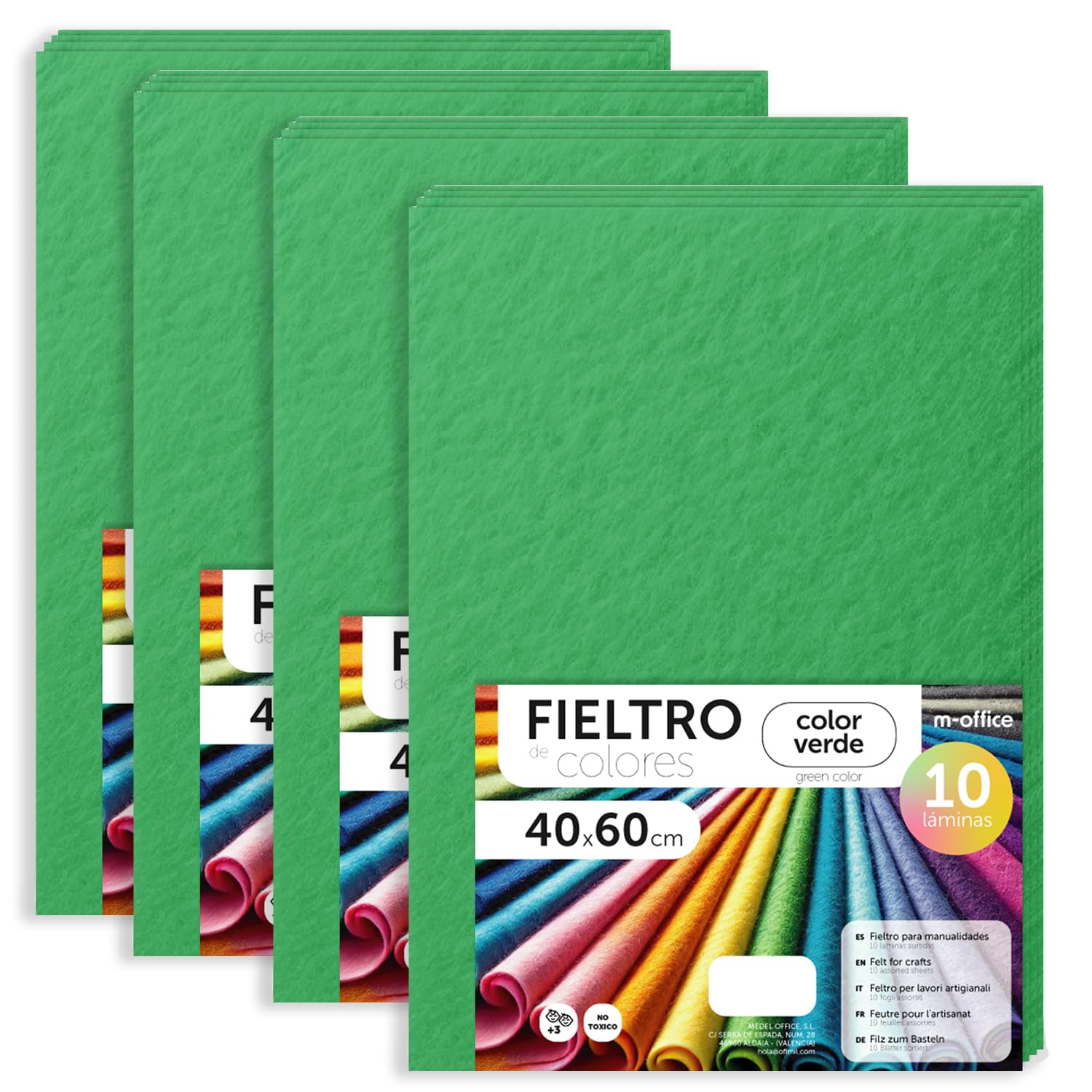 Fieltro para Manualidades, Fieltro de Colores, Suave y Flexible, Material para Costura, Telas Patchwork, Ideal para proyectos DIY, artesanía o decoración, 20x30cm - m-office (rojo, 10 uds) — view 101