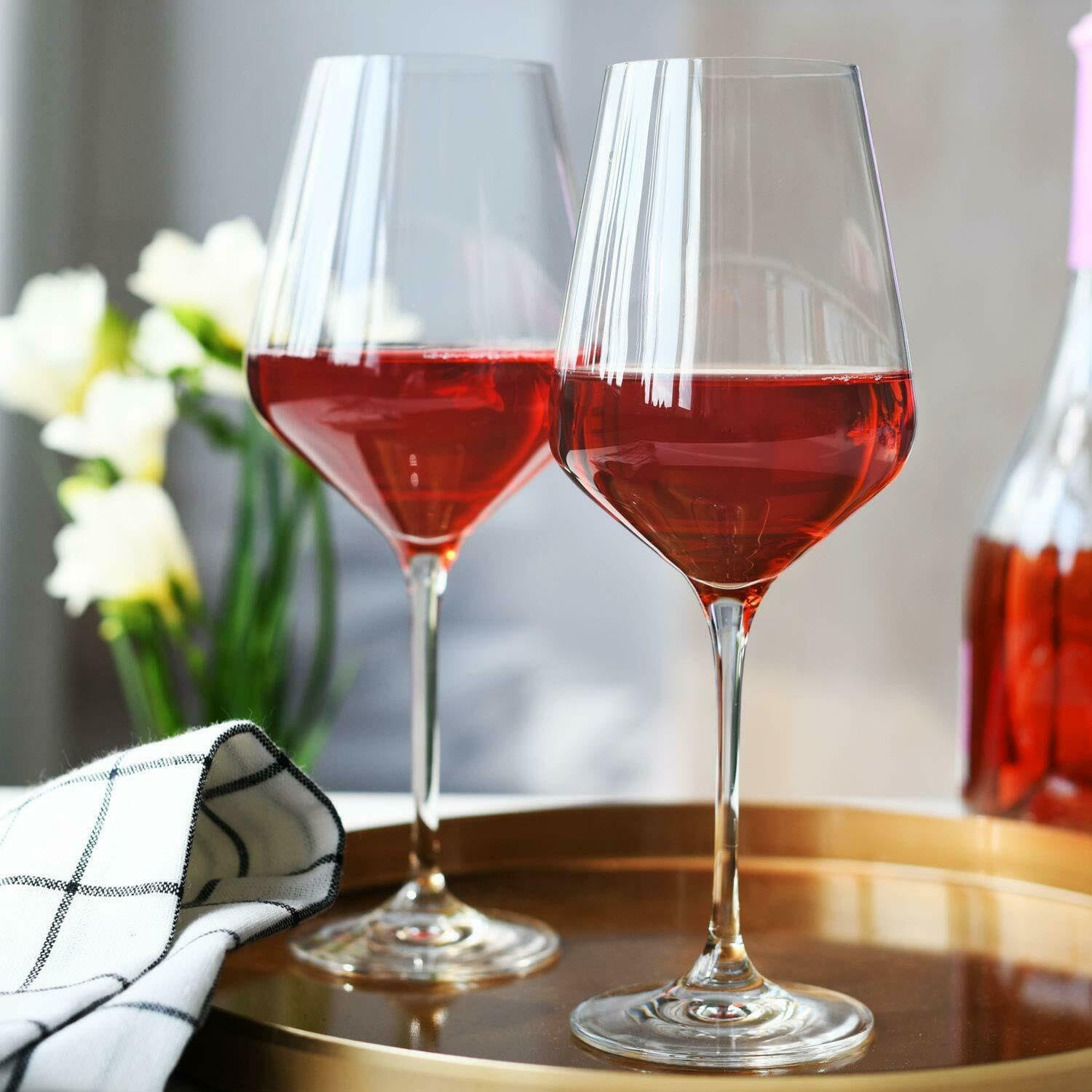 Krosno Weißweingläser 450 ml – 6 Stück – Avantgarde Kollektion – bleifreier Kristall – Elegantes Design und schlanke Silhouette