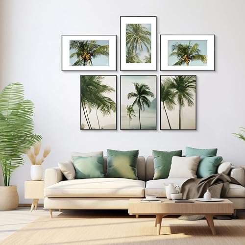 Vista 128 de Golden State Art - Marco de fotos de aluminio satinado clásico de 8 x 10 con alfombrilla de color marfil para fotos de 5 x 7 y cristal real, Dorado