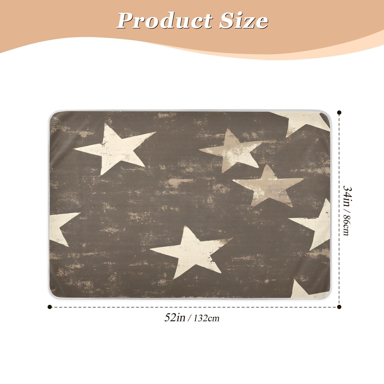 BOESI Doodle Colorful Star Pattern Waterproof Pads for Bedwetting and Incontinence, Reusable Pads, Reusable Diaper Pads for Bed, Sofa, Travel