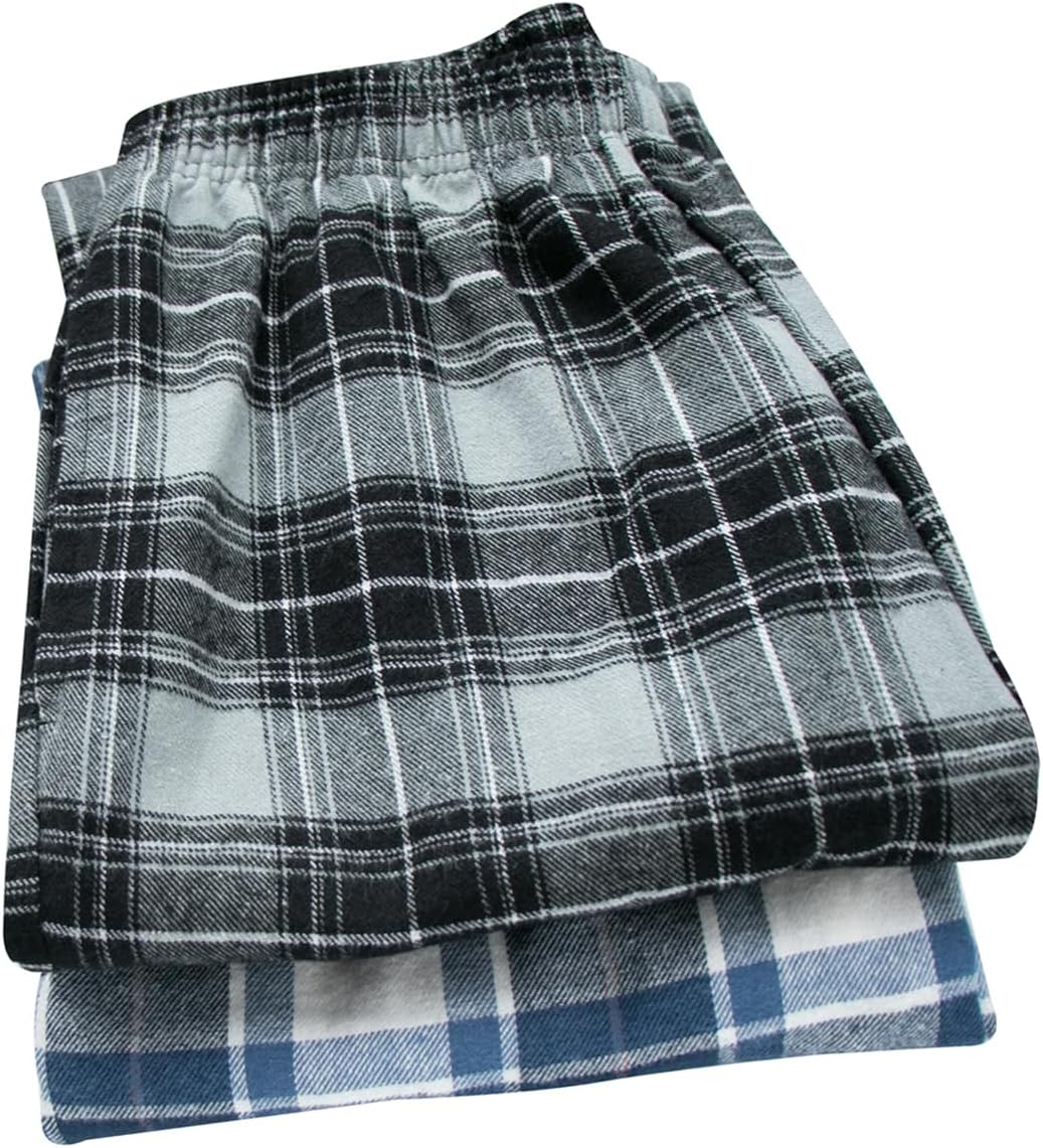 MileyMarla Boy's 100% Cotton Flannel Pajama Lounge Sleep Pants Plaid PJ Bottoms Pockets