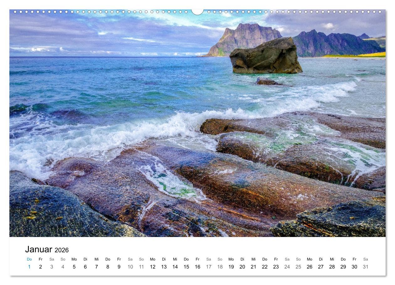 NORWEGEN - NORDMEER LANDSCHAFTEN (Wandkalender 2026 DIN A2 quer), CALVENDO Monatskalender: Fotografien - Norwegen - Nordmeer Landschaften (CALVENDO Orte)