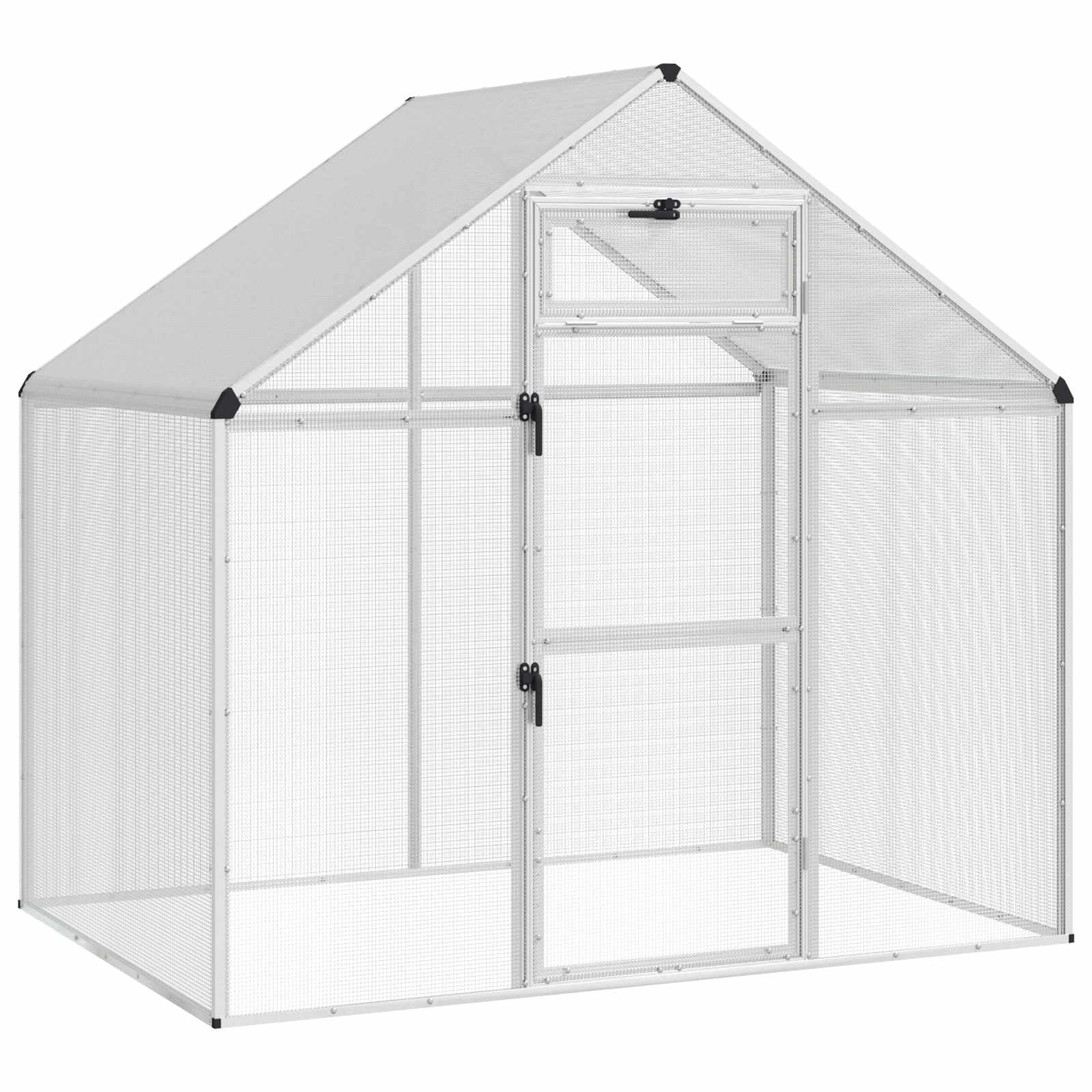 vidaXL Jaula para Aves Plateado 181,5 x 110,5 x 173,5 cm,