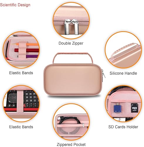 Miniatura 4 de Elonbo Funda de transporte para calculadora gráfica de color Texas Instruments TI-Nspire CX II CASCX IICXCX CAS, bolsillo con cremallera adicional