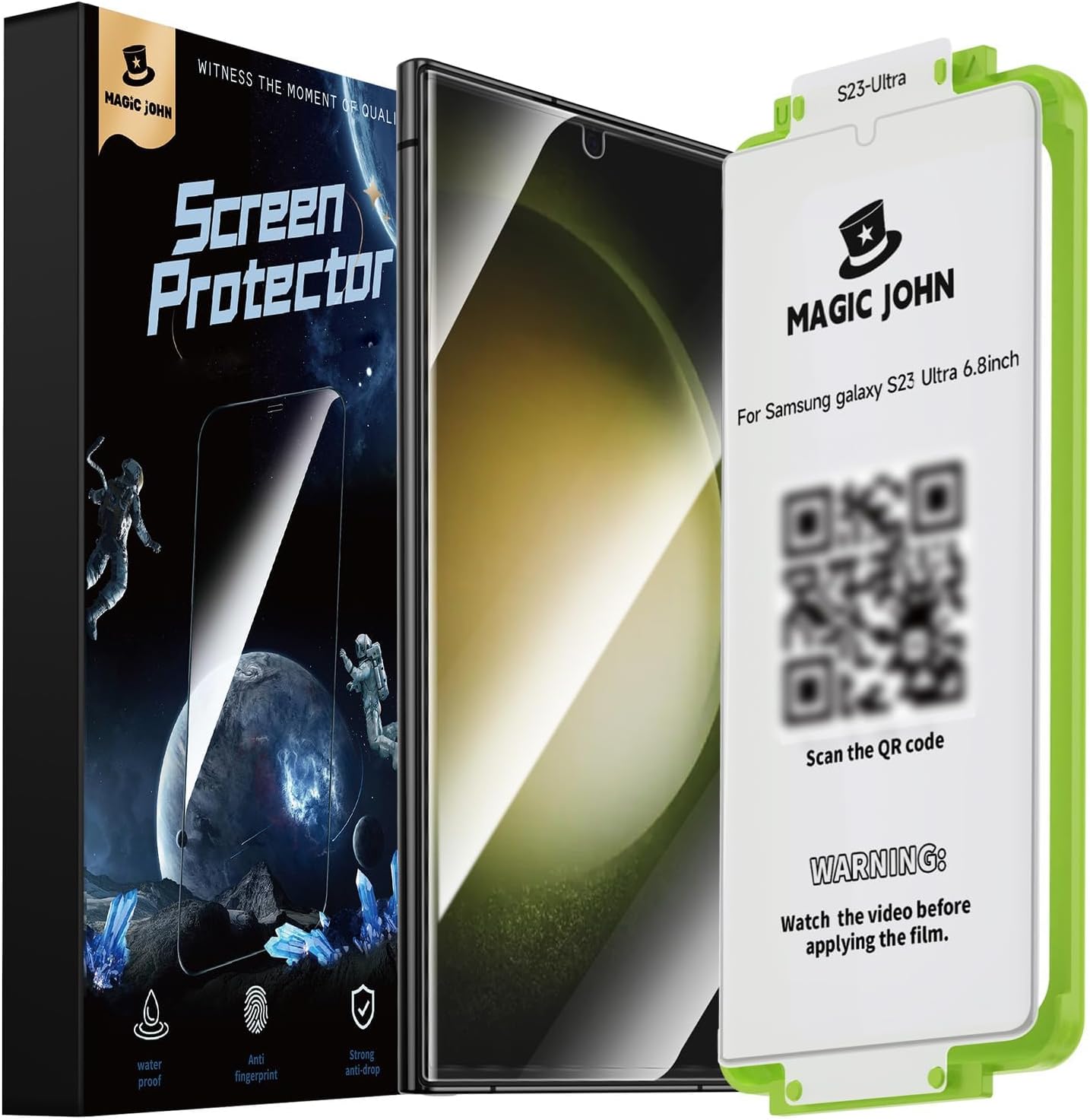 Esanik 2 Pack Matte PET Screen Protector For Samsung Galaxy S22 Ultra/S23 Ultra [6.8 Inch], Auto-alignment, Anti-Glare & Anti-Fingerprint, PET Film [Non-Glass],Fingerprint ID Compatible,Smooth As Silk