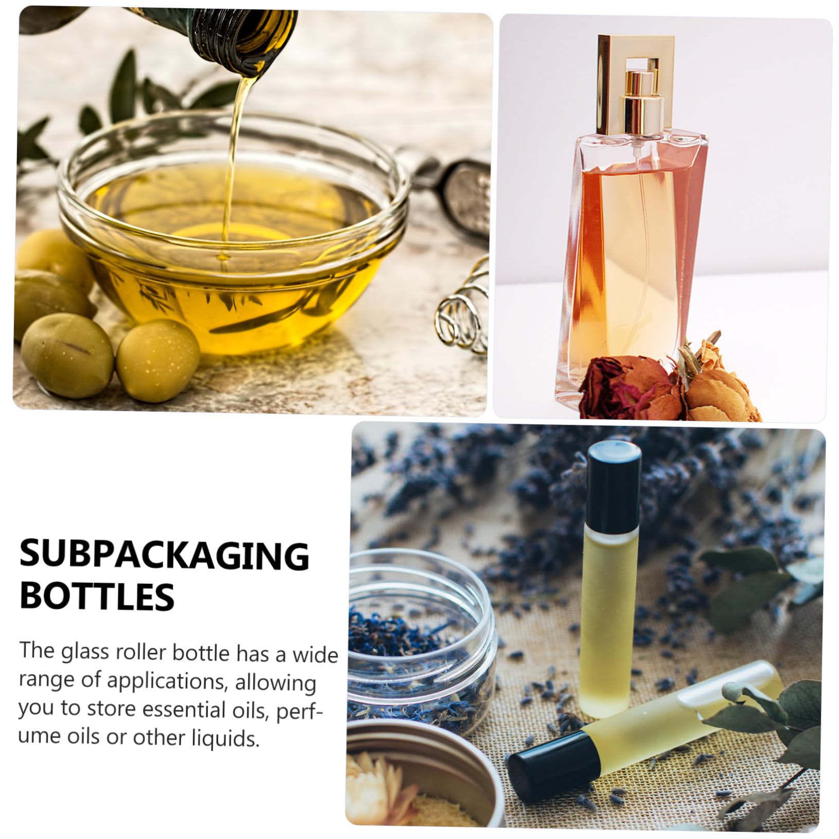 Bottiglie Roll-on in Vetro 10ml, 12 Pezzi Ricaricabili | Oli Profumati e Altri Liquidi, Facili da Pulire, Flaconi Riutilizzabili per Uso Quotidiano