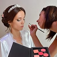 Vista 5 de Sumind Paquete de 101 calcomanías de metal para paleta de sombras de ojos, incluye 1 herramienta de depósito de maquillaje, calcomanías adhesivas