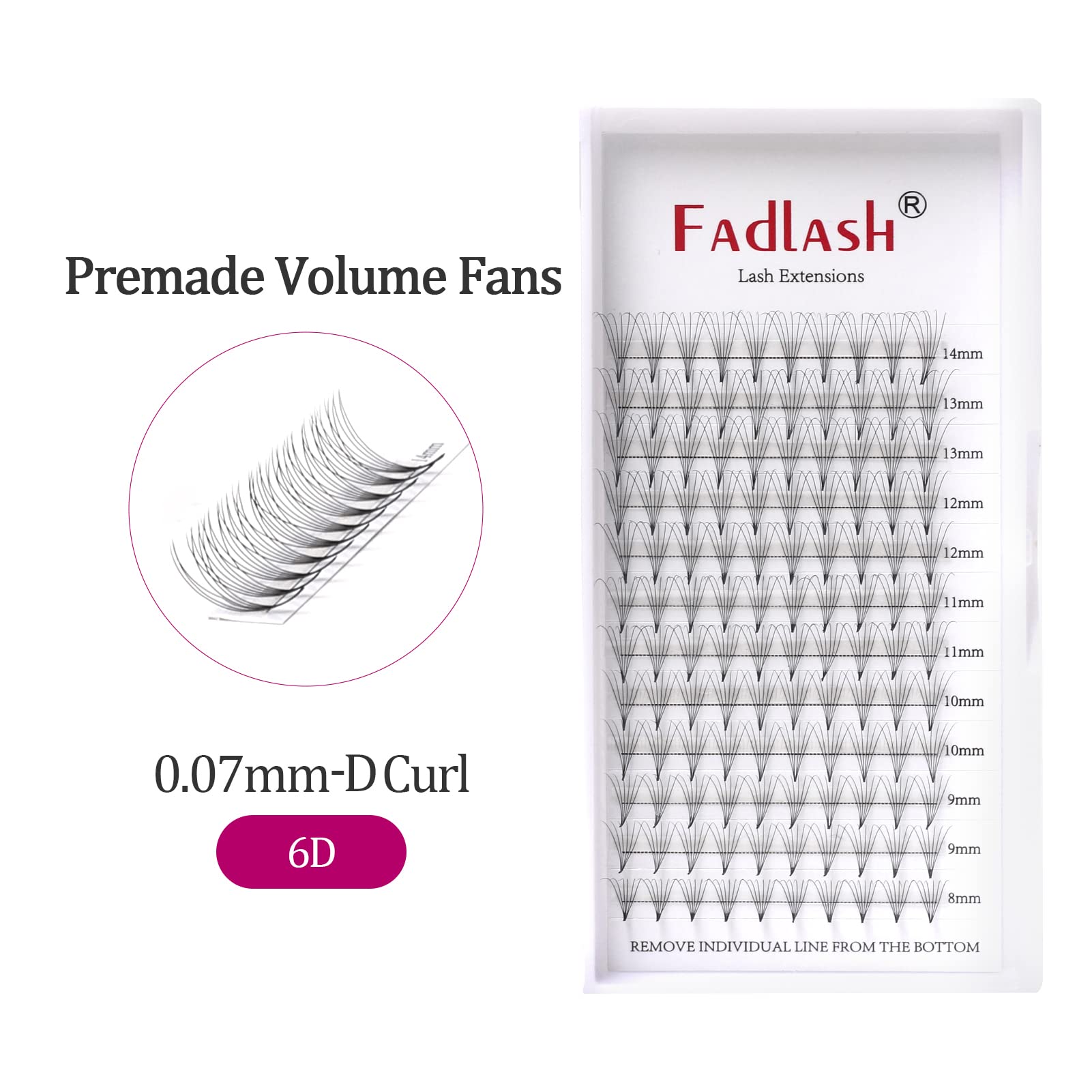 Volumen Ruso 10D 0.07mm C Curl 15mm Prefabricados Extensiones de Pestañas Volume Lashes Extension Ruso Pestañas — view 223